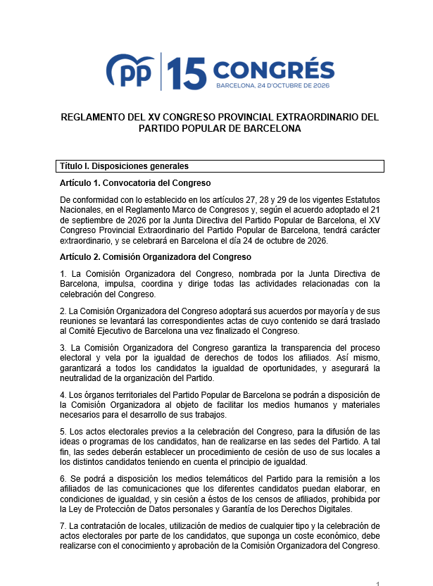 REGLAMENTO DEL XV CONGRESO Image